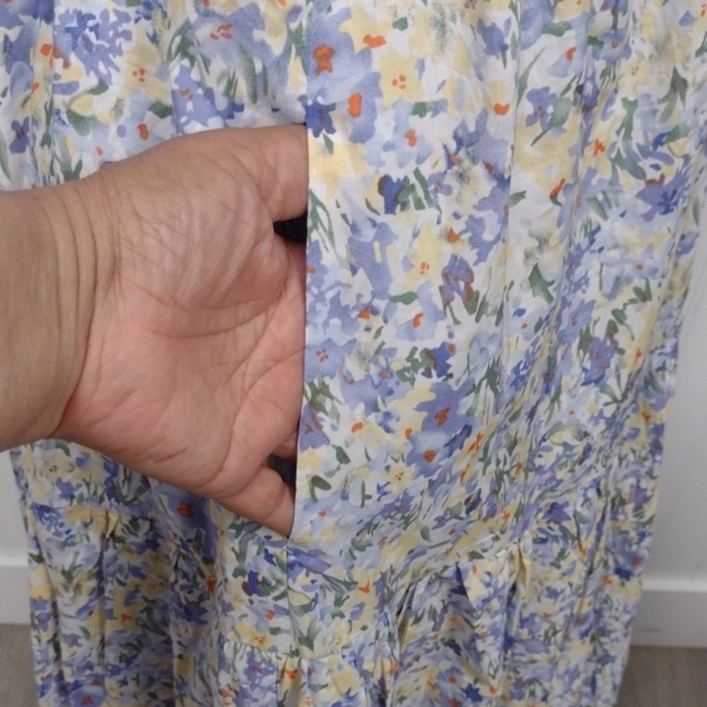 NEW Lulu's Blue and White Ruffled Tiered Maxi Dress - Picture 5 of 16